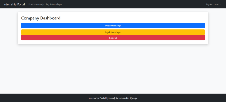 Internship Portal System using Python Django and SQLite - PHPGurukul