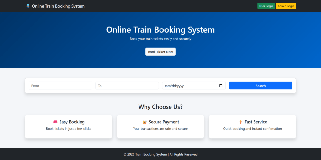 Online-Train-booking-PHP-Home-Page