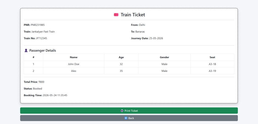 Online-Train-booking-PHP-Ticket-Details