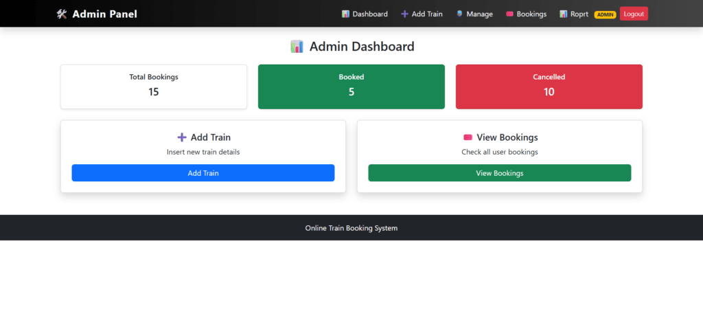Online-Train-booking-PHP-Admin-Dashboard