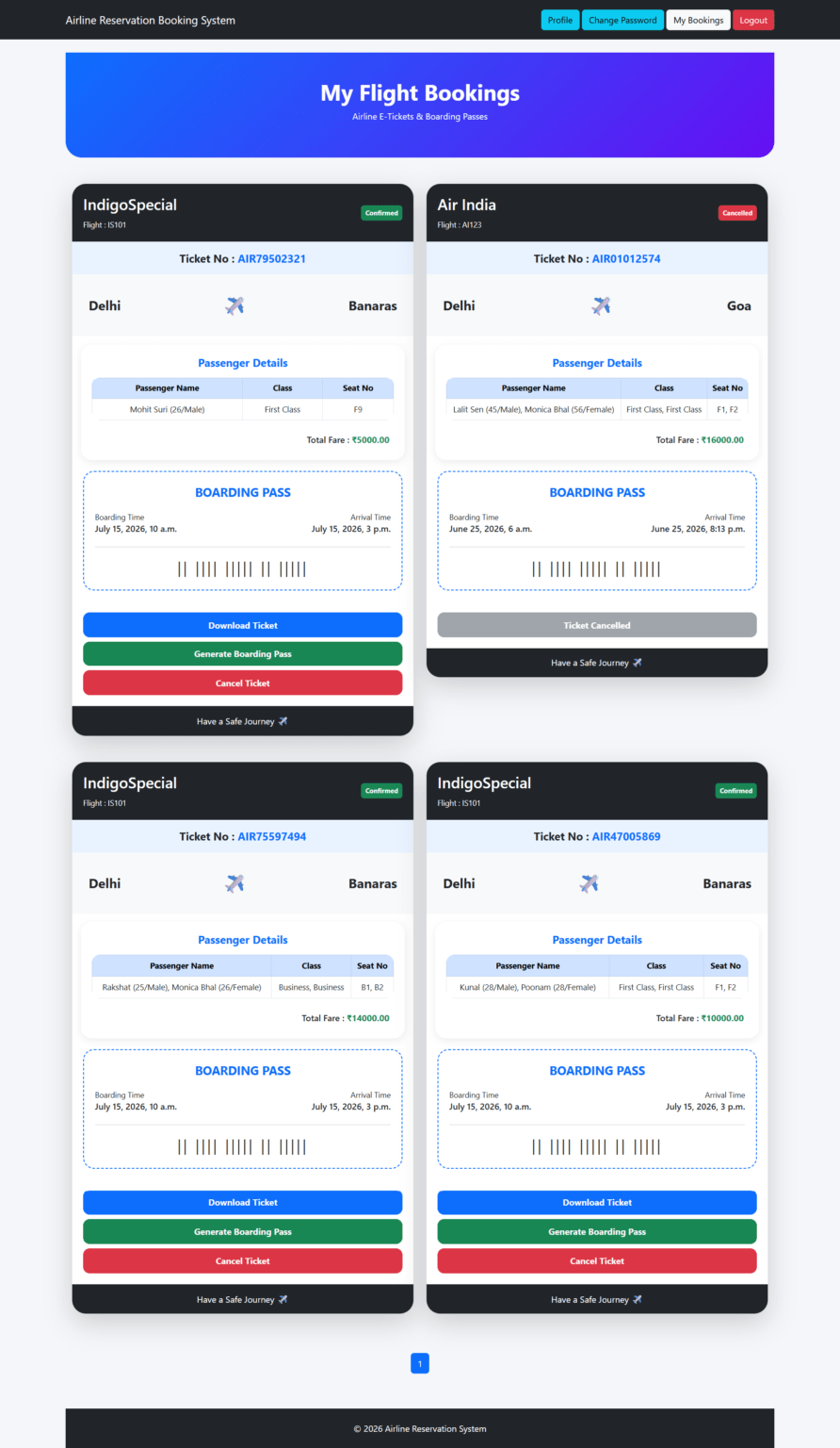 Airline Reservation System using Python Django and SQLite PHPGurukul
