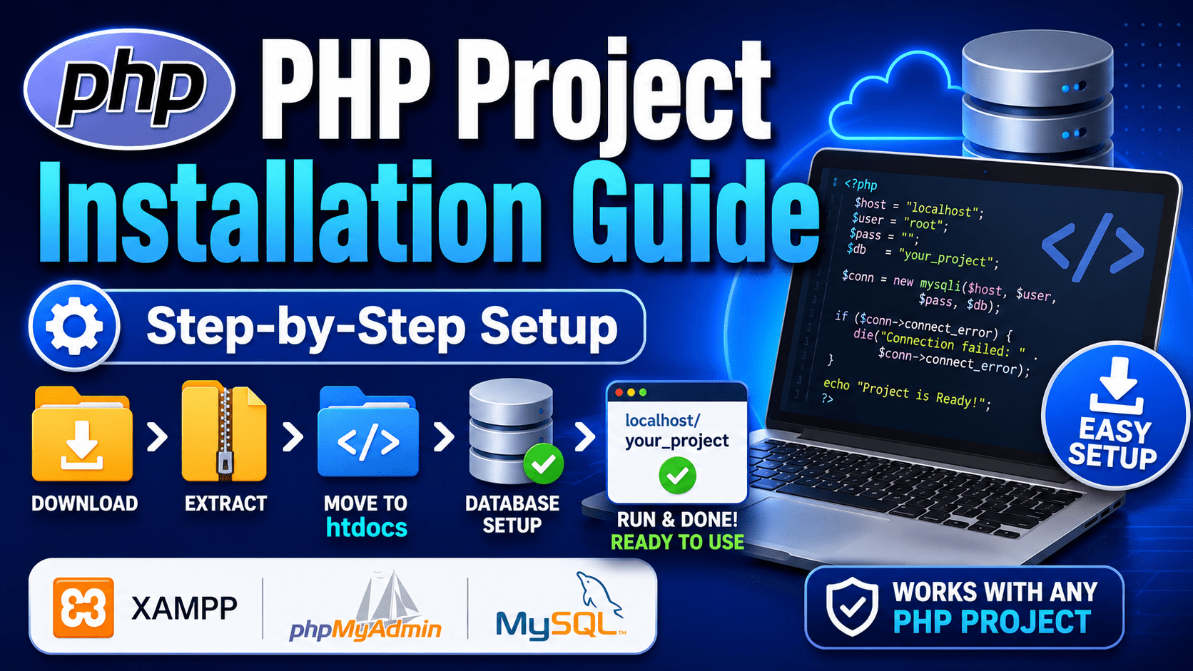 Step by Step PHP Project Installation Guide Video