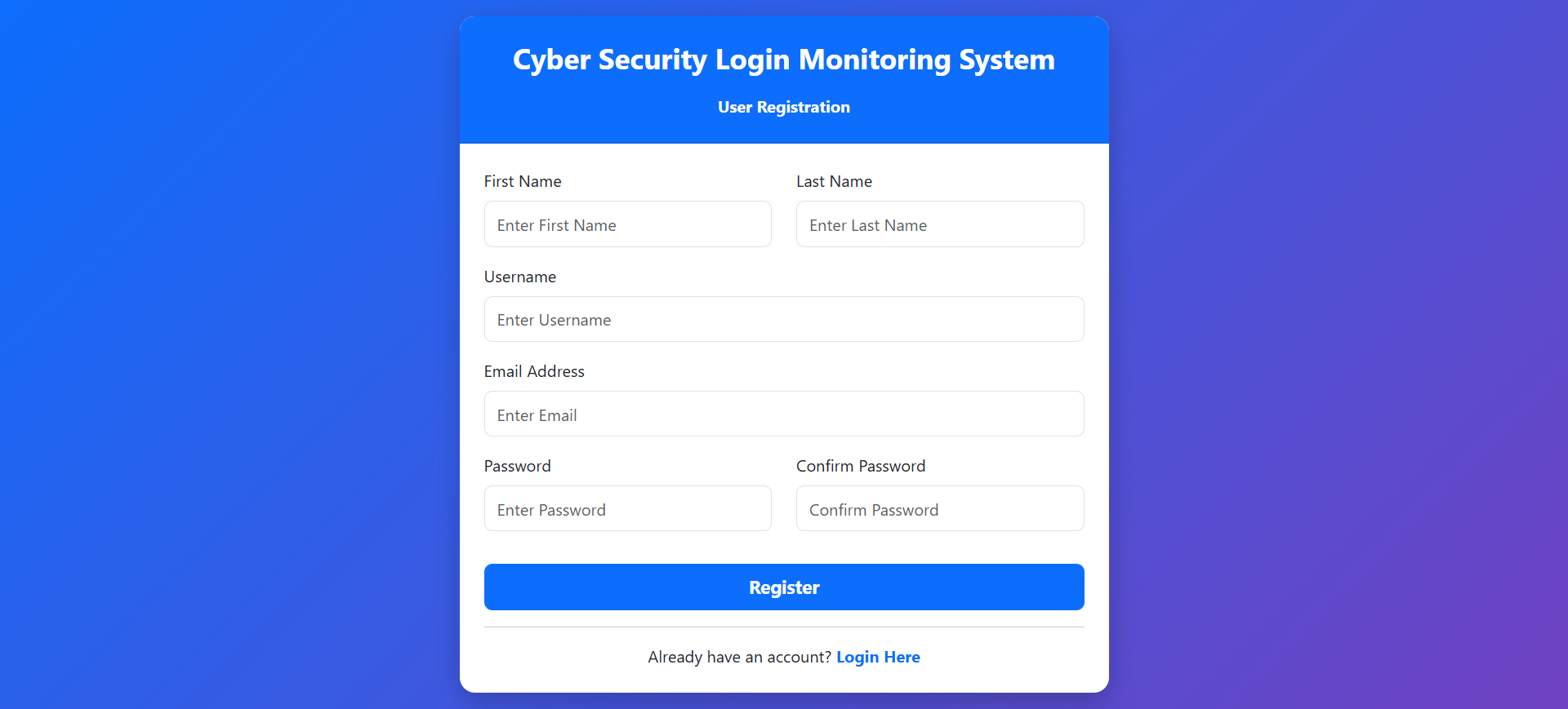 Cyber Security Login Monitoring System in Python Django with Source Code