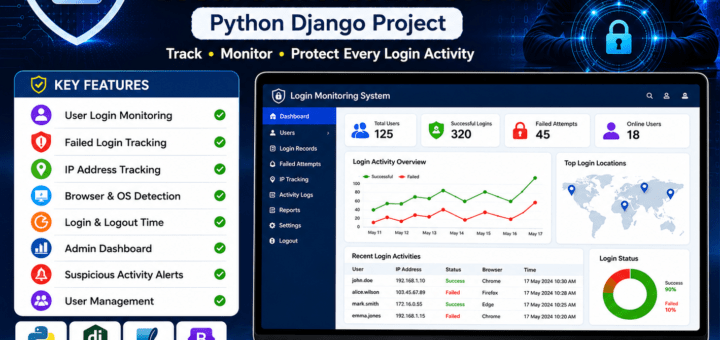 Cyber Security Login Monitoring System in Python Django with Source Code project